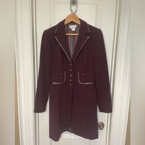 Ross Mayer maroon long blazer